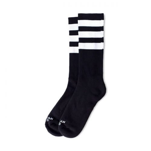 Calcetín American Socks media altura en negro con triple línea