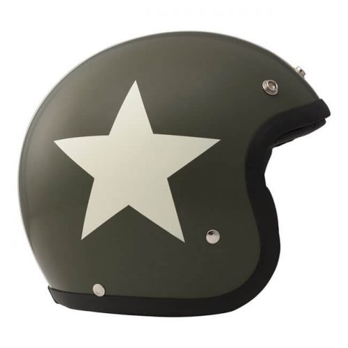 Casco jet DMD Vintage Star Green ECE