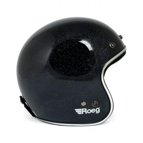 Casco jet Roeg Black Megaflake ECE
