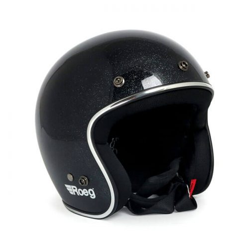 Casco jet Roeg Black Megaflake ECE
